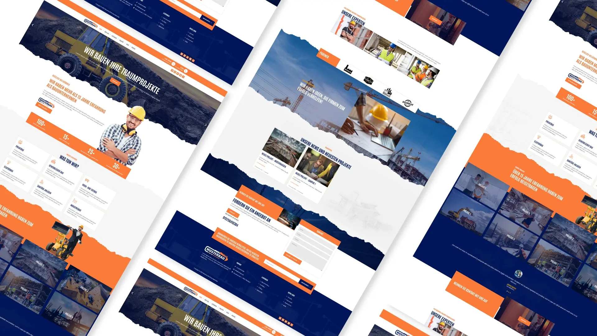 Webdesign Neckar Odenwald Kreis - Bauunternehmer Musterwebsite